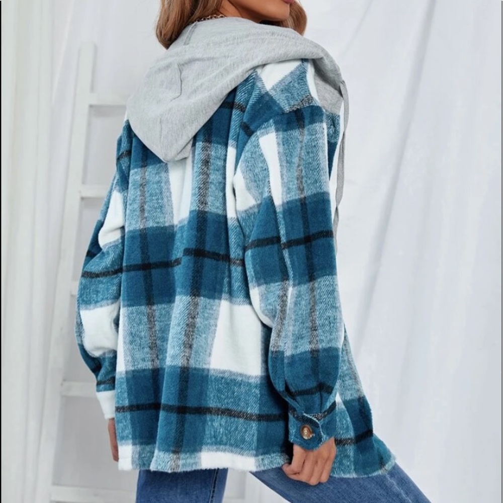 Plaid flannel hoodie jacket - Picture 5 of 6